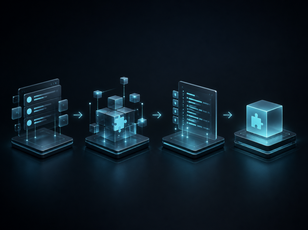 Automatisierter Datenfluss durch mehrere aufeinander abgestimmte Verarbeitungsschritte.